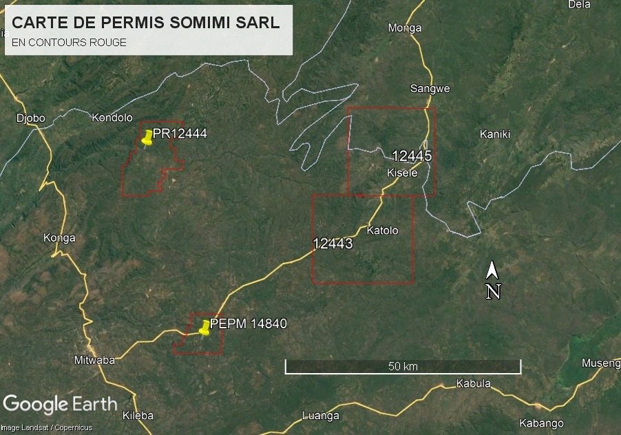 Carte des permis SOMIMI SARL — vue satellite